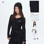 CBXLAB儿童街舞潮牌亲肤璀璨闪钻修身 暗黑哥特爵士舞内搭上衣 长袖