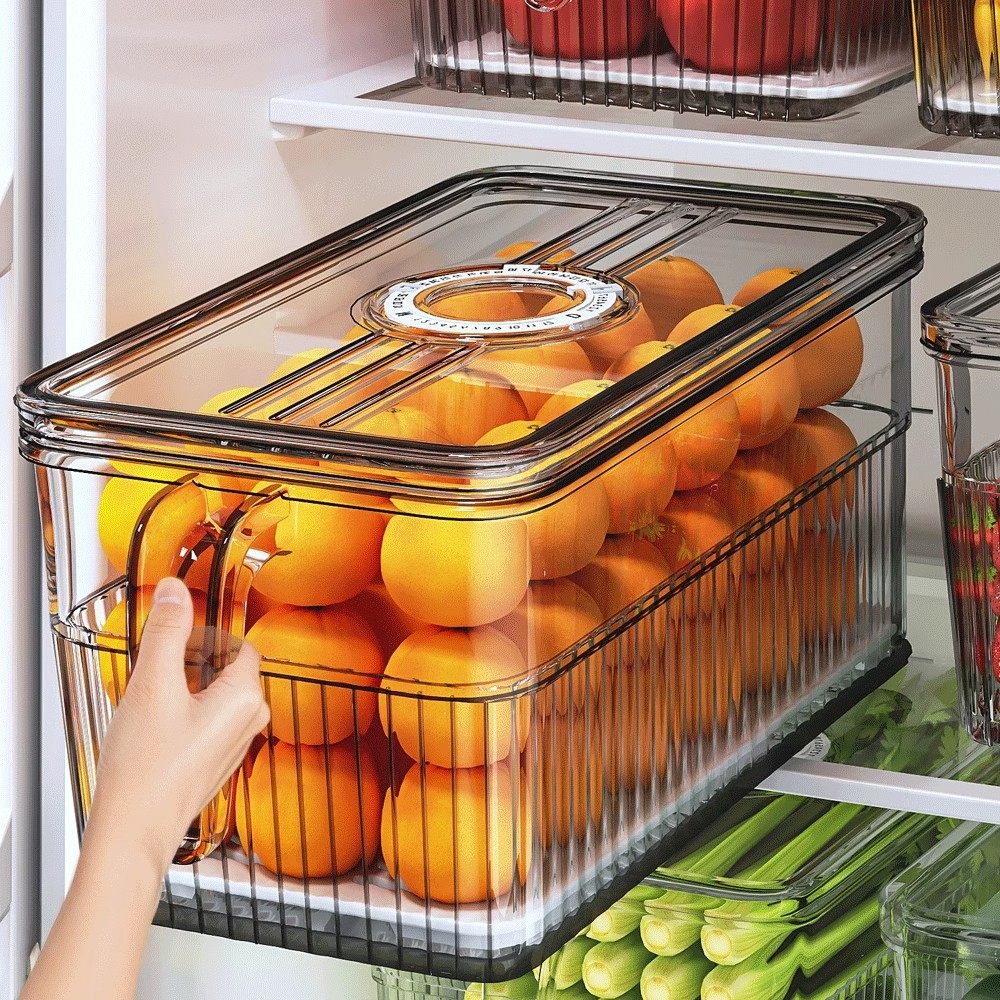 冰箱储物收纳盒整理盒2025年新款透明大容量厨房蔬菜鸡蛋密封保鲜