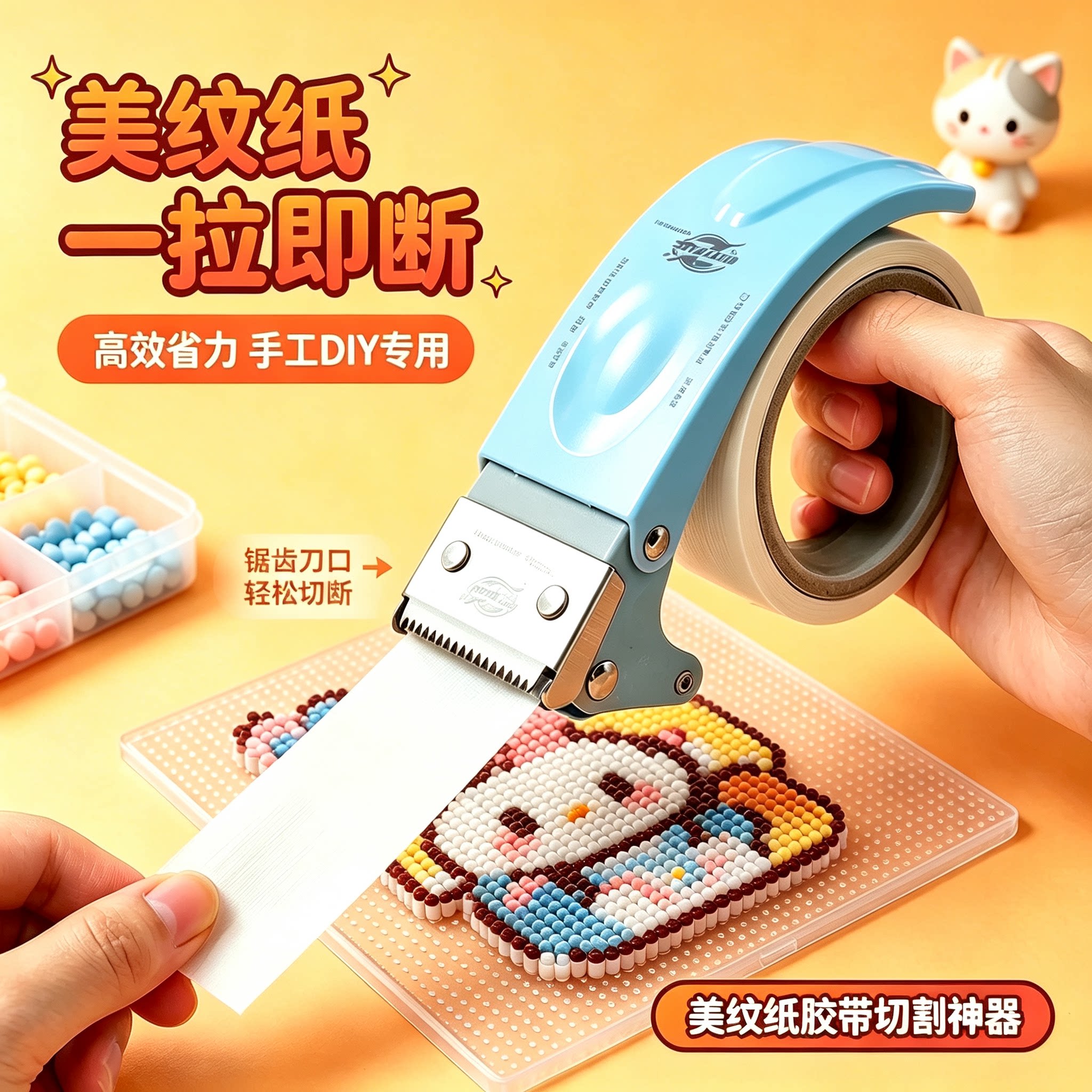 马卡龙拼豆美纹纸切割器手持胶带胶纸机手工DIY工具拼豆专用神器