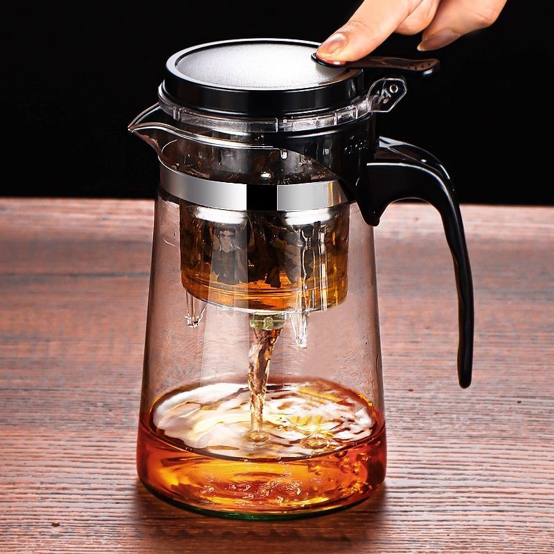 飘逸杯泡茶壶茶水分离一键过滤冲茶器家用玻璃泡茶杯子功夫茶具器