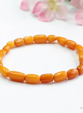 天然琥珀老蜜蜡手串满蜜满蜡随形手链高端单圈真品