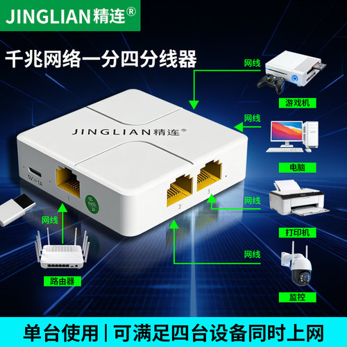 可满足4台网络设备同时上网，兼容多设备
