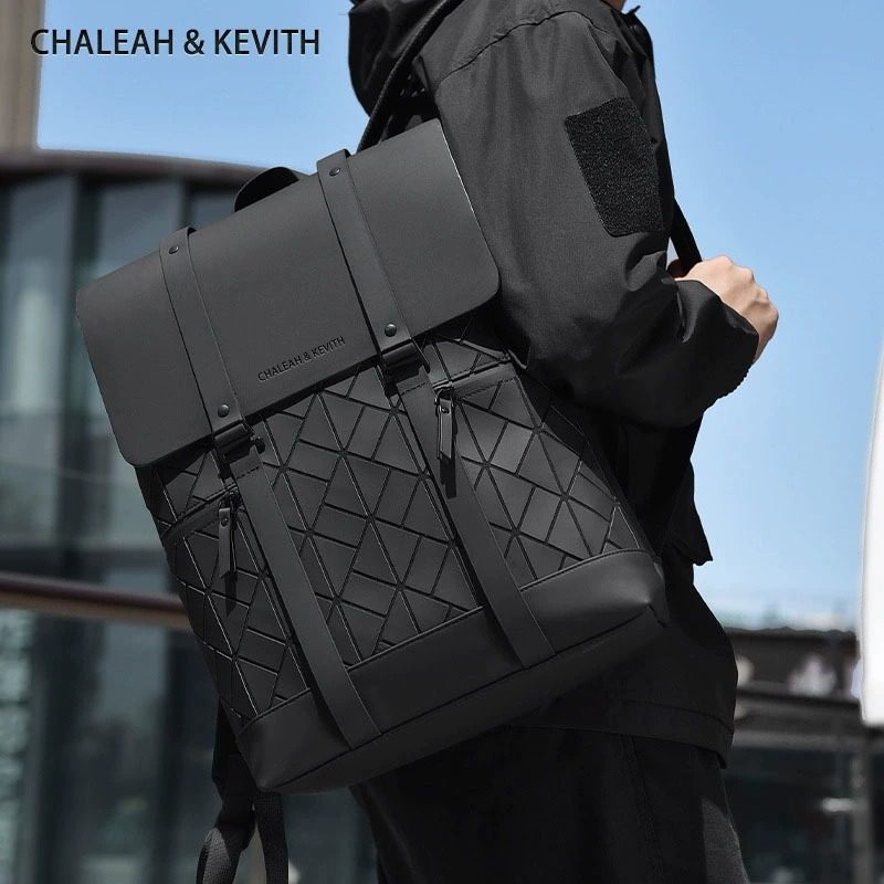 CHALEAH&KEVITH菱格双肩包男士