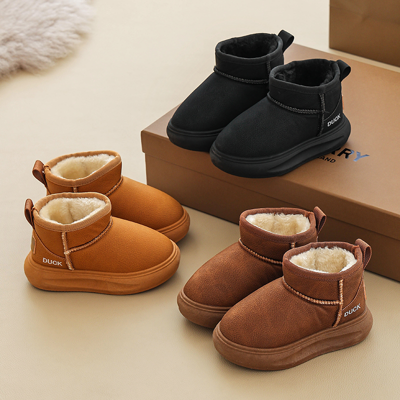 儿童雪地靴女童宝宝棉鞋中小童2025冬季新款保暖男童加绒鞋子加厚