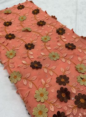 5yards全水溶高档棉布3D立体绣手感舒适柔软棉布面料cotton lace