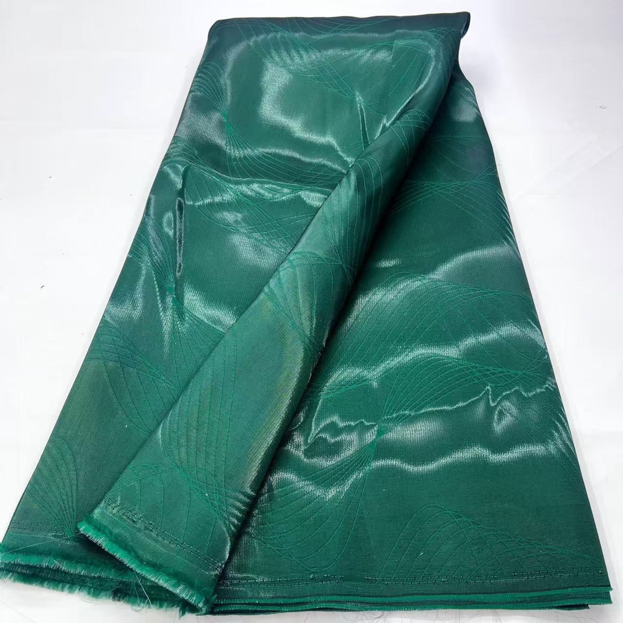 新款棕色光面欧根纱提花面料旗袍连衣裙礼服布料brocade jacquard