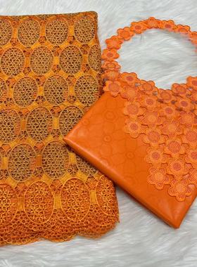 非洲民族风刺绣蕾丝花边绣花布2.5Y+巴赞布套装2.5Ycotton  bazin