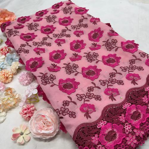 外贸全水溶高档棉布3D立体绣手感舒适柔软棉布面料cotton lace