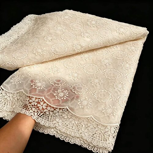 非洲高档水溶蕾丝刺绣花边面料婚纱礼服连衣裙布料guipure lace