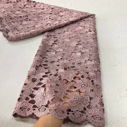 大牌高品质水溶涤光蕾丝面料非洲婚纱礼服刺绣布料高端绣花面料