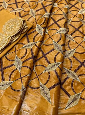 新款外贸宽幅高质量全棉绣花非洲民族风服饰布料 bazin cotton