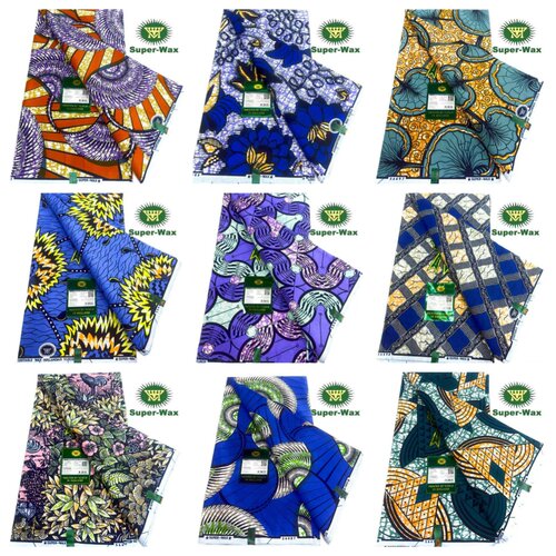6yards African Super-Wax高端非洲蜡染布全棉几何图案面料布料