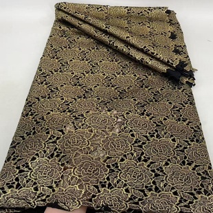 新款 fabric 非洲玫瑰花刺绣蕾丝花边辅料女士连衣裙时装 布料lace