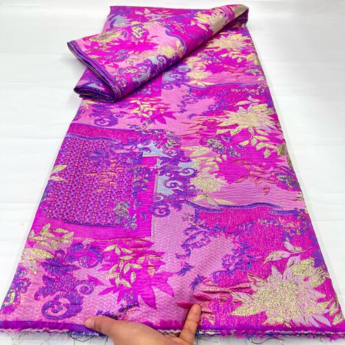 新款高品质色织提花欧根纱面料旗袍礼服布料 brocade jacquard