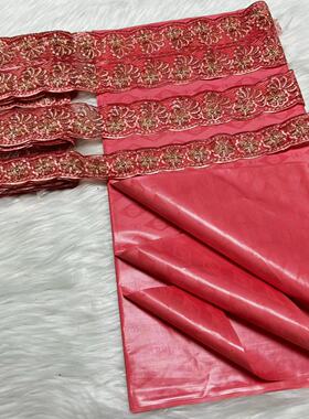 新款高品质非洲5码巴赞布+15码蕾丝花边民族服饰布料bazin riche