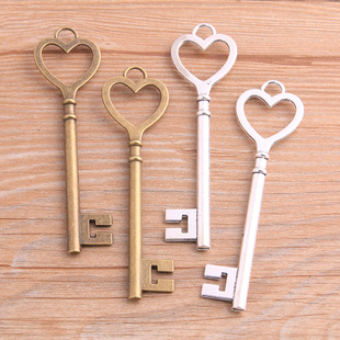 复古合金钥匙滴胶装饰钥匙DIY扎痛包材料爱心钥匙吊坠挂件
