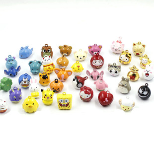 卡通宠物铃铛可爱动物开口小铃铛宠物猫狗有声铃铛招财猫草莓铃铛