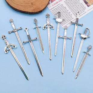 合金饰品配件复古藏银刀剑宝剑西洋武士风格长剑配饰西洋剑