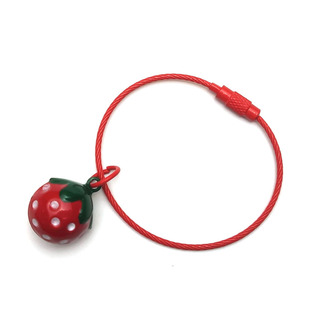 金属红色草莓铃铛钥匙扣挂件金色开口铃铛钥匙扣包包挂件装扮挂饰