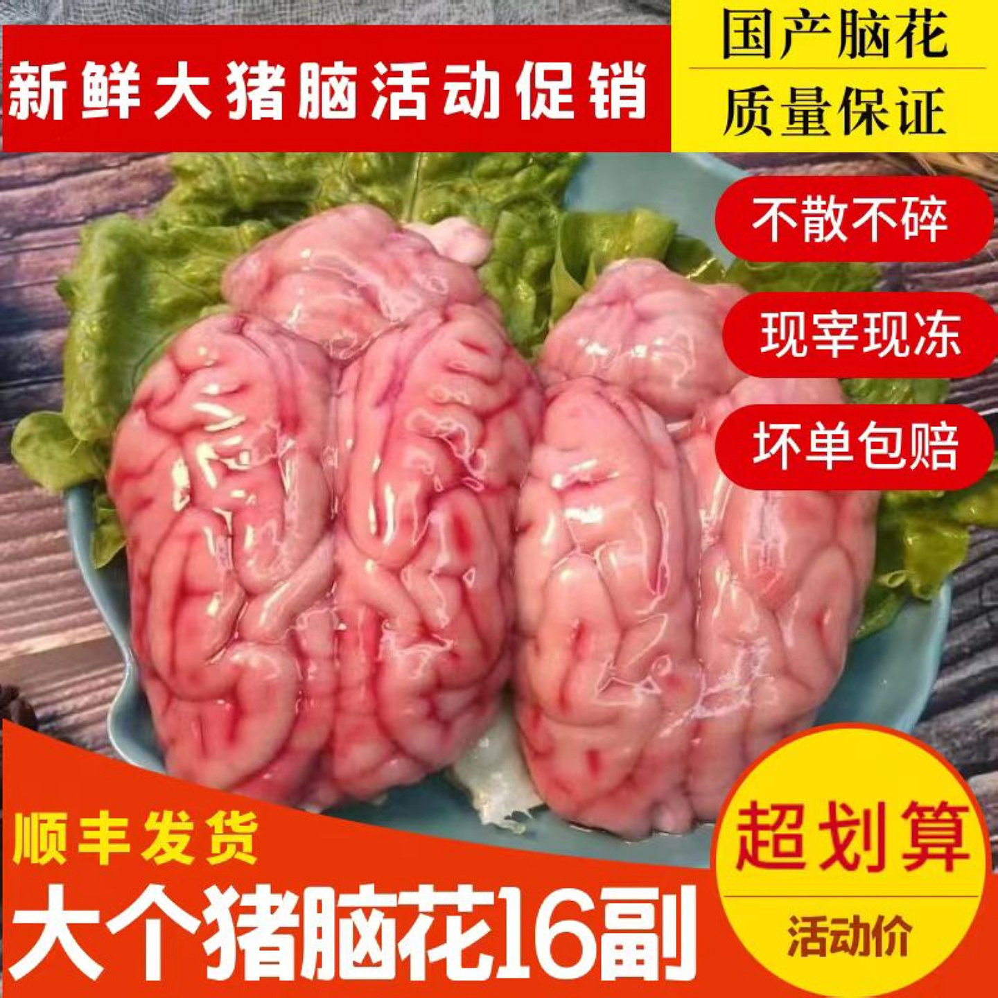 脑花新鲜商用火锅食材16副大个头左右脑加小脑烧烤脑新品促销包邮