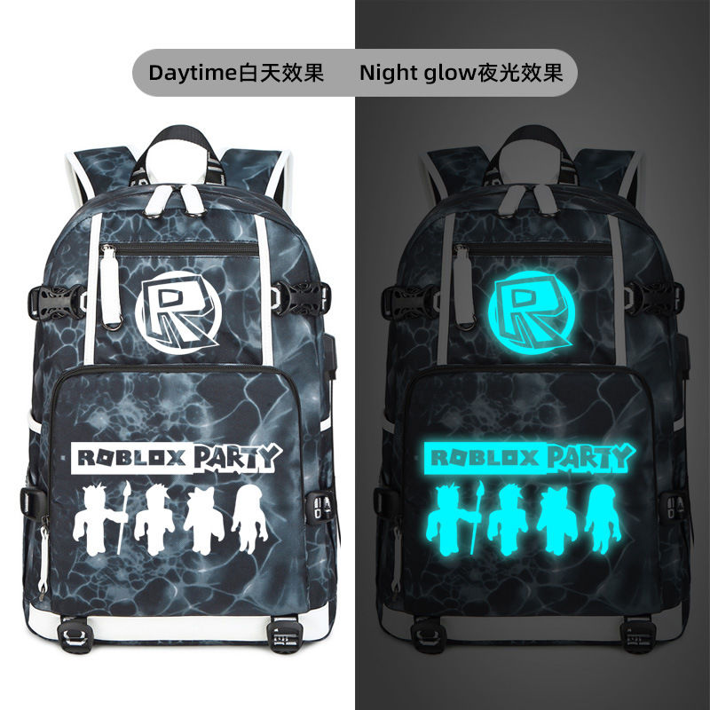2024跨境罗布乐思roblox游戏周边男女双肩包旅行包电脑包学生书包