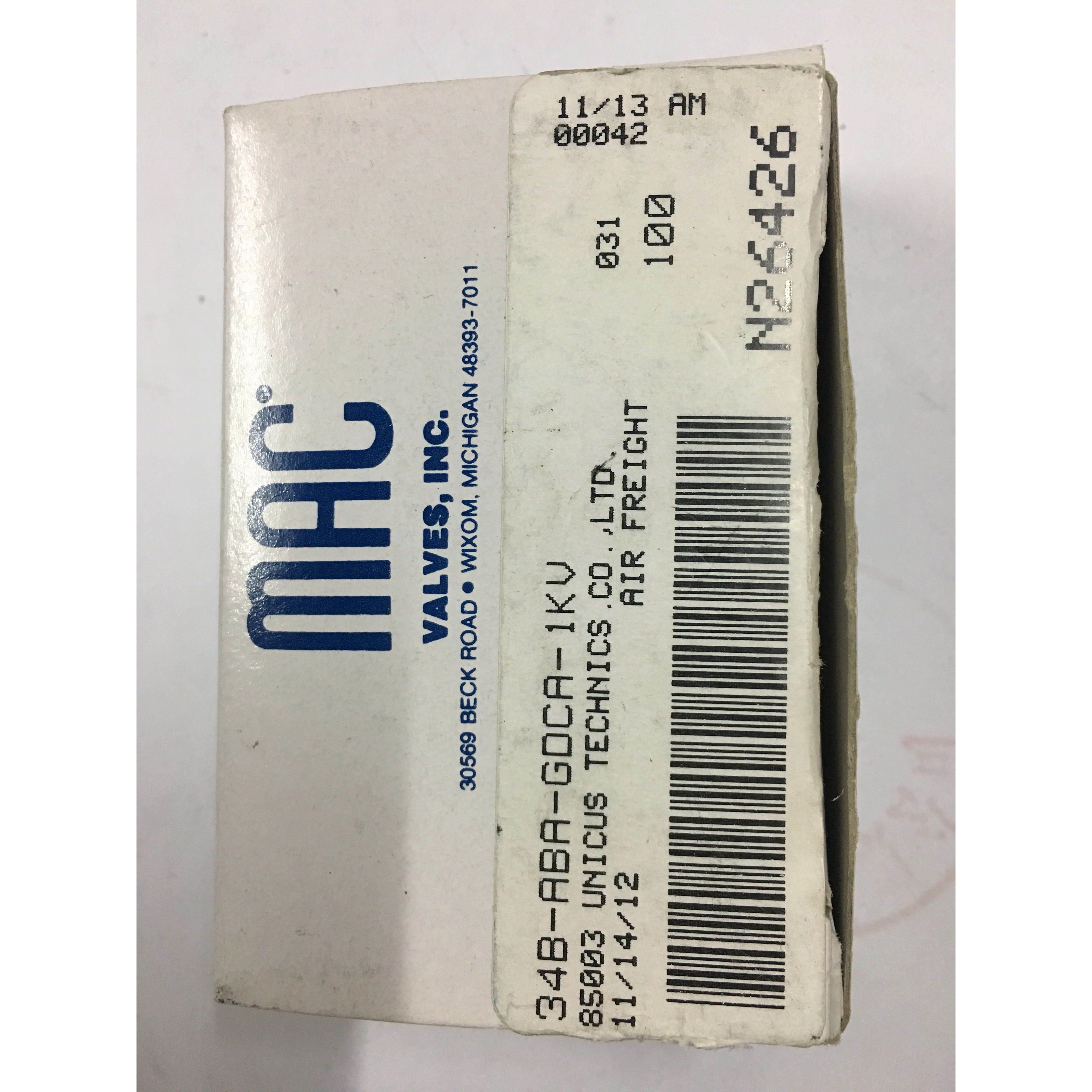 美国MAC高频电磁阀34B-ABA-GDCA-1KV全新原装真品当天发货议价