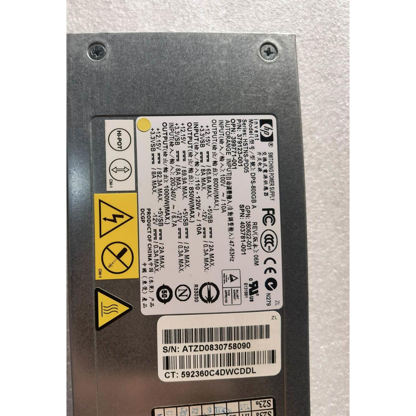 【汇盈传感器】HP RX2660 DL380G5 电源 DPS-800GB A 403781-001