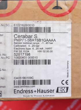 E+H PMP71-5BA1SB1GAAAA 恩德斯豪斯压力传感器 Cerbar S