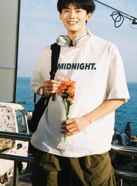 酷男孩白色短袖245g短袖男2025新款夏季宽松