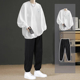 潮流圆领卫衣套装 两件套 高级感休闲长裤 男穿搭休闲秋冬季 帅气男装