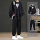帅气潮牌ins圆领卫衣一整套休闲搭配束脚裤 男生套装 秋冬季 两件套