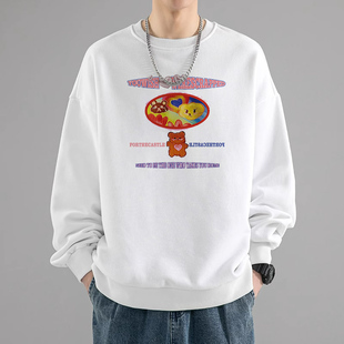 2024新款圆领卫衣男生秋冬季潮牌痞帅青少年初中高中学生纯棉上衣