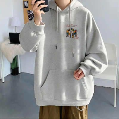 2025新款连帽卫衣男秋冬季美式潮牌痞帅oversize宽松个性加绒外套