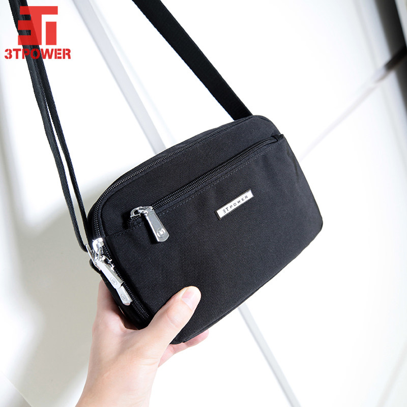 新款香港3T休闲斜挎小包韩版防水尼龙牛津布单肩中年多层中年男女