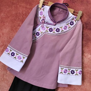 2024原创设计少数民族服饰新款春秋款上衣套装贵州布依衣族服装女