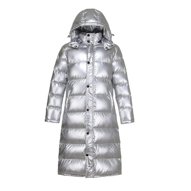 THE NEW MENS LONG SHINY DOWN JACKET IS EXTRA LONG AND THICKENED AND THE WARM AND COLD-PROOF CLOTHING FOR OUTDOOR SPORTS IS LONGER AND THICKER