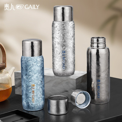 贵人纯钛冰花大容量便携保温杯