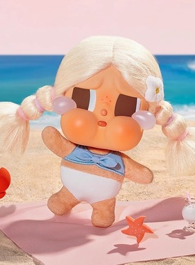 泡泡玛特CRYBABY Vacation Mode On度假搪胶毛绒公仔时尚挂件盲盒