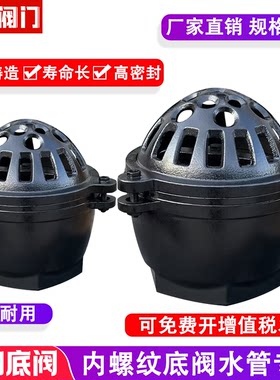 抽水泵底阀内螺纹丝扣底阀铸铁