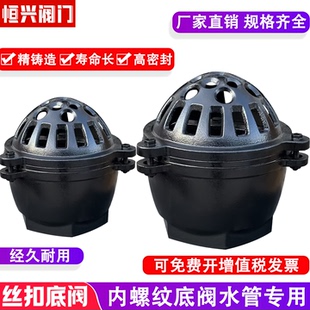抽水泵底阀 内螺纹丝扣吸水阀 铸铁止回阀 DN25 40 50 65 80 100