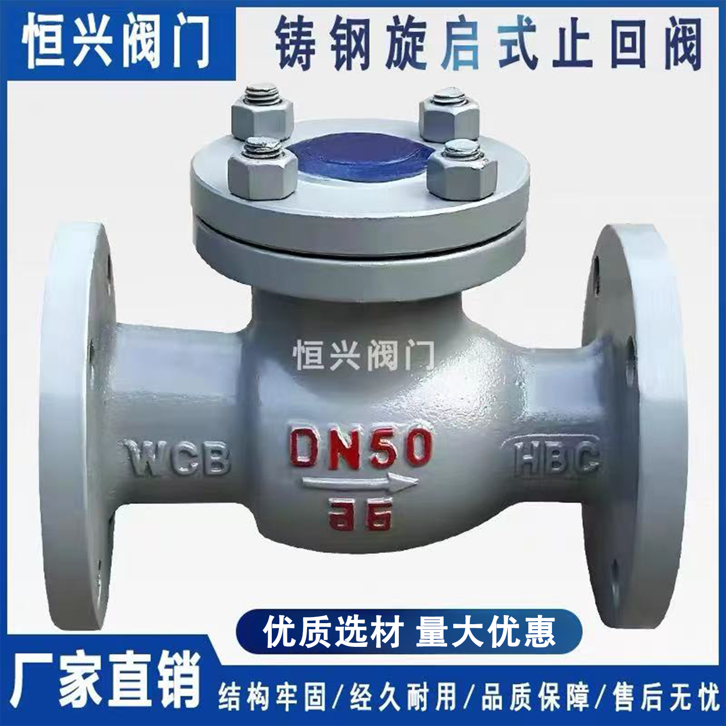 H44H-16C-25C铸钢旋启式止回阀 法兰止回阀DN50 80 100 150 200