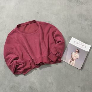 店 卫衣长袖 新款 宽松光板纯色短袖 简约大方 慧慧来自星星女装