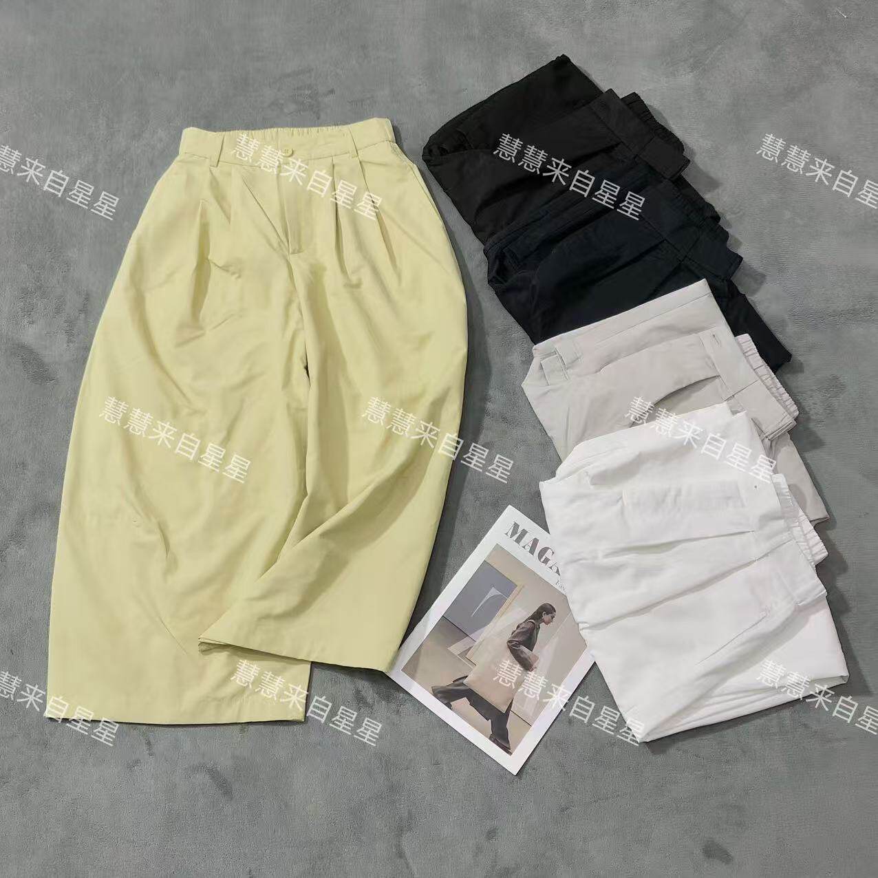 慧慧来自星星女装店 8910新款欧货百搭纸片裤  光板时尚山本裤