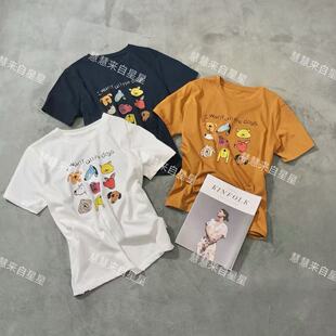 慧慧来自星星女装店 52111夏季新款百搭九宫格小动物短袖iwaaa