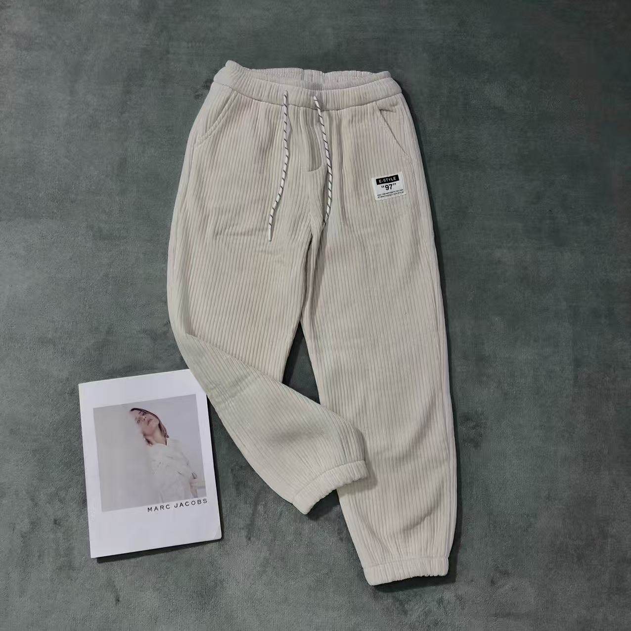 慧慧来自星星女装店 613秋冬款加绒休闲抽绳撞色97束脚裤ESTTT