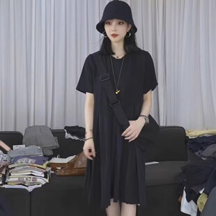 拼接连衣裙 慧慧来自星星女装 店 5588新款 黑色短袖