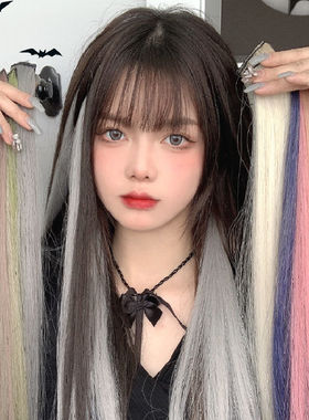 彩色假发片直发挂耳染挑染神器增发量蓬松隐形无痕接发片发饰女