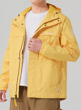 Timberland添柏岚黄色外套男装秋季新款露营休闲运动服梭织夹克衫