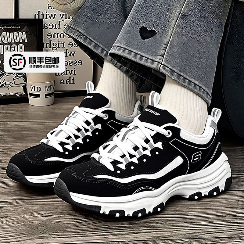 斯凯奇官方经典黑白熊猫鞋女鞋