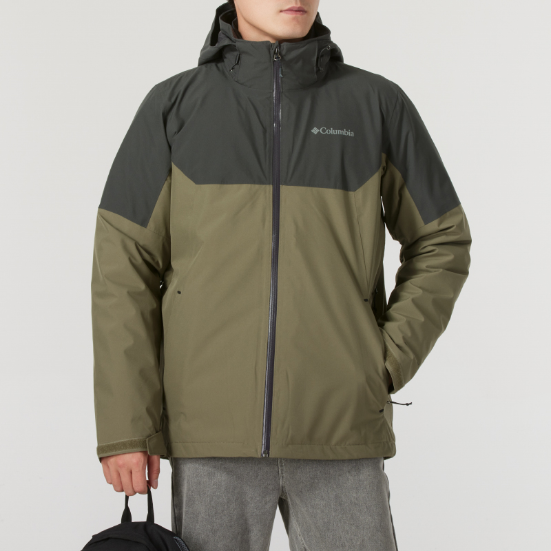 哥伦比亚Columbia男秋冬户外防风保暖可拆卸羽绒内胆三合一冲锋衣